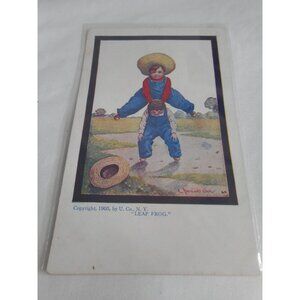 Vintage Postcard Kids Children Leap Frog 1900s unposted comic humor